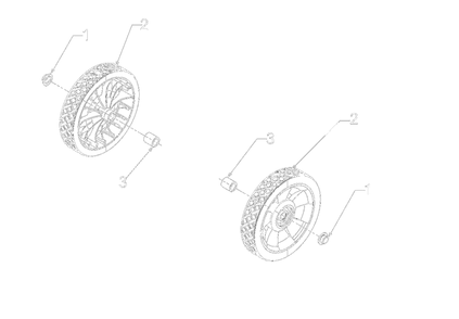 Wheels Diagram and Parts List for 31A-2M1EB00 2022 Yard Machines Snow Blower
